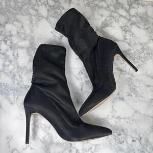 Jewel Badgley Mischka Ronnie Black Pointed Toe Stiletto Booties 8.5